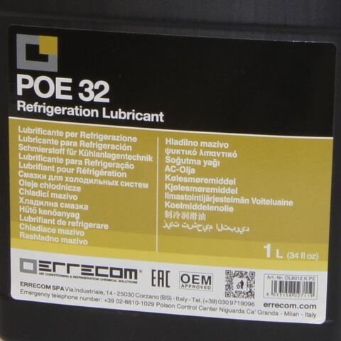 Масло синтетическое Errecom POE 32 1л OL6012.K.P2