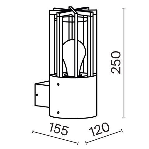 Настенный светильник Maytoni Barrel O453WL-01GF