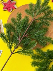 Еловая ветка искусственная, реалистичная, цвет темно-зеленый, 37-39 лапок, декор зимний, рождественский, ветка 41 см, набор 5 веток.