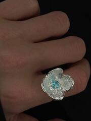 Кольцо Stone Flower Blue