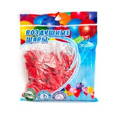 
          Шар воздушный пастель Alingar, №10, красный, 100шт/уп, пакет с европодвесом