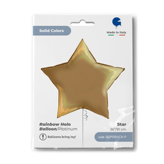 Г 36''/91 см, Звезда, Голография, Шампань, 1 шт.