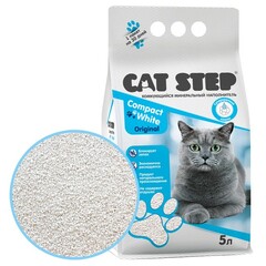 Наполнитель комкующийся минеральный CAT STEP Compact White Original, 5 л