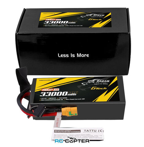 АКБ Gens Ace Tattu NMC 33000mAh 22.2V 10C 6S G-Tech Semi-solid state Lipo battery (полутвердотельная) 330Wh/kg