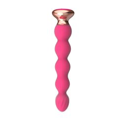 Розовый вибратор-ёлочка Mini Vibrator с пультом ДУ - 19 см. - 