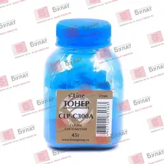 Тонер БУЛАТ s-Line CLP-C300A для Samsung CLP-300 (Голубой, банка 45 г)