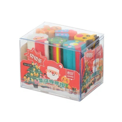 Ластик Qihao, фигурный, серия "Новогодние", цилиндрической формы, 6 шт