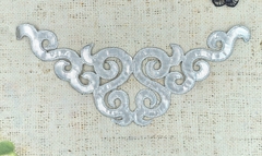Термоаппликация орнамент, р. 24,5см х 8см, серебро