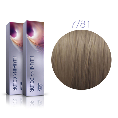 Wella Professional Illumina Color 7/81 (Блонд жемчужно - пепельный) - Стойкая крем-краска для волос
