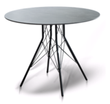 фото 6 "Конте" интерьерный стол из HPL круглый Ø90см, цвет "серый гранит" на profcook.ru