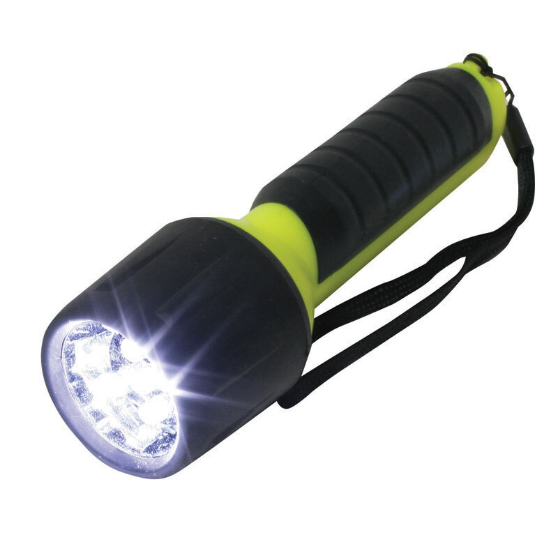 Water resistant flashlight, 5LEDs, 4AA