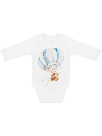 Боди авторский принт "Зайка на воздушном шаре"