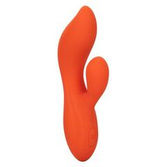 Оранжевый вибратор-кролик Liquid Silicone Dual Teaser - 