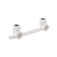 Угольник установочный двойной ПП 20-1/2'' PN 25, с наружной резьбой, белый, РосТурПласт 10703