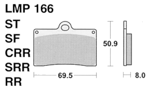 Колодки дискового тормоза AP Racing LMP166 SRR  (FRP408 / FA095)