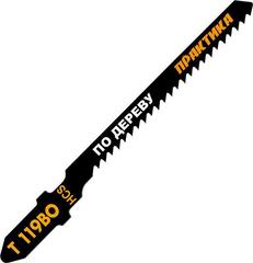 Купить в интернет-магазине | Пилки для лобзика по дереву, ДСП ПРАКТИКА тип T119BO 76х50 мм, криволинейный рез, HCS (2шт.) (034-496)