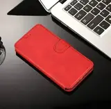 Чехол книжка для кожаный Samsung Galaxy A23 4G красный с магнитной застежкой / flip чехол с функцией подставки / отделением для пластиковых карт и денег / флипом / для Самсунг Галакси