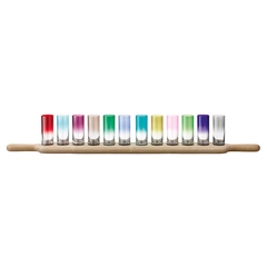 Набор разноцветных стопок для водки на подставке Paddle LSA International, 12 шт, фото 3