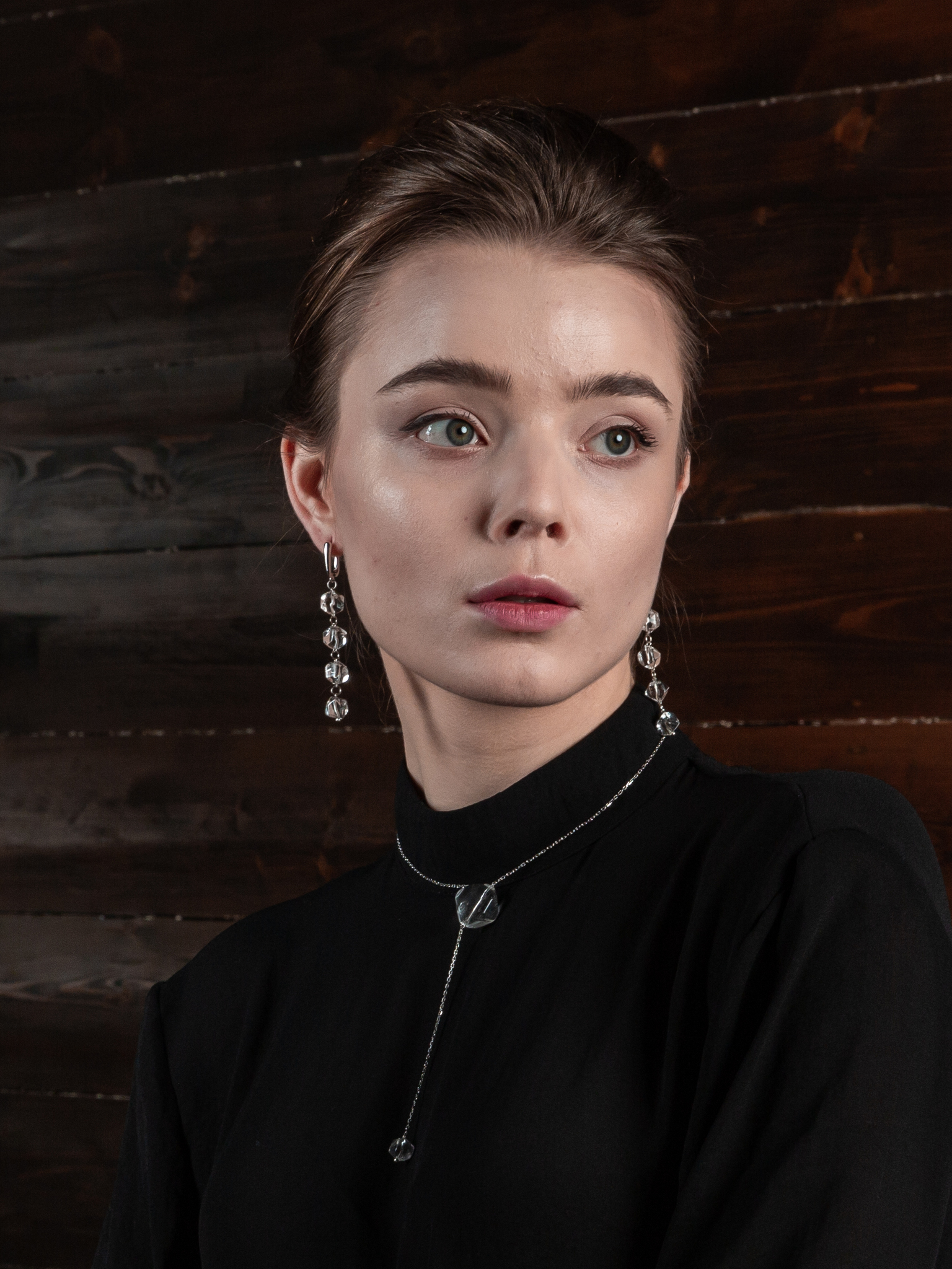 Серьги из горного хрусталя