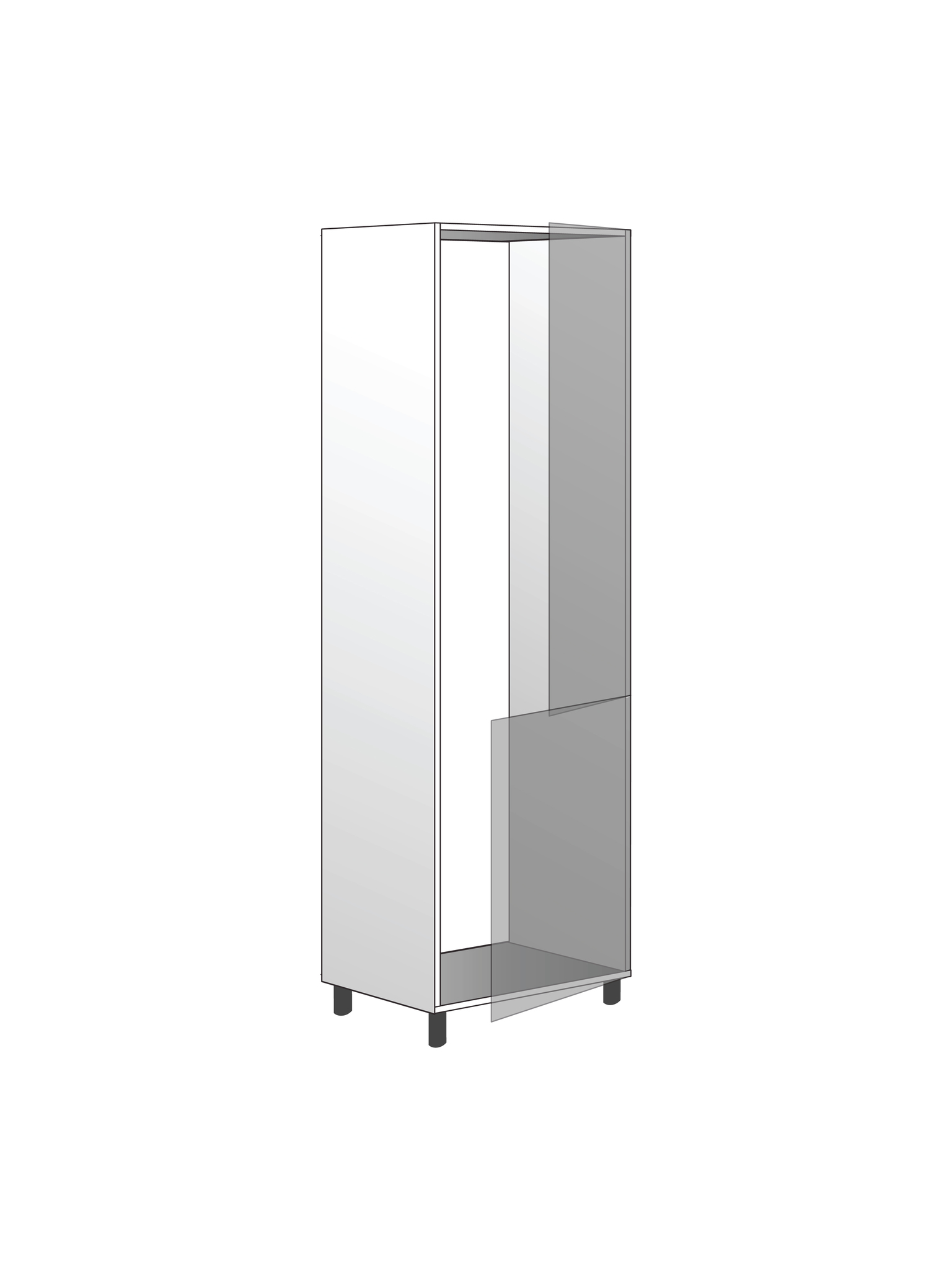 Напольный  шкаф для встроенного холодильника, 1920Х600 мм