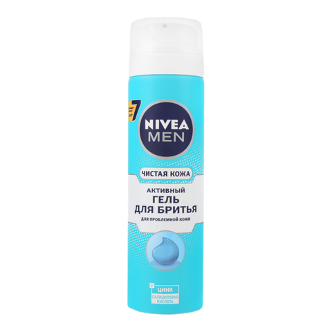 Təraş üçün gel \ Гель для бритья Nivea Men Чистая кожа с цинком и салициловой кислотой 200 мл