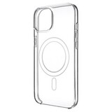 Силиконовый чехол с магнитом (MagSafe + анимация NFC) для iPhone 15 PLus (Прозрачный)