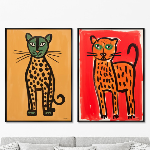 ArtNoMore - Набор из 2-х репродукций картин на холсте Wild Cats, 2024г.