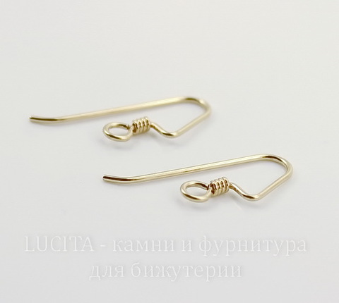 Швензы-крючки TierraCast с пружинкой 22х9 мм (цвет-золото), Gold filled 14K, пара