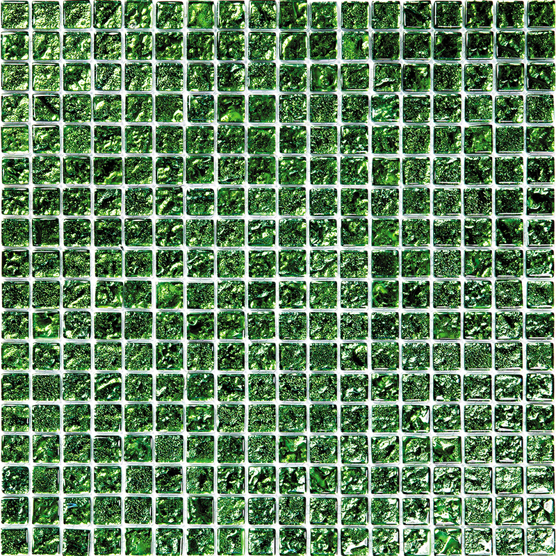 BSA-10-15 Мозаичная плитка из стекла Natural Crystal зеленый квадрат глянцевый