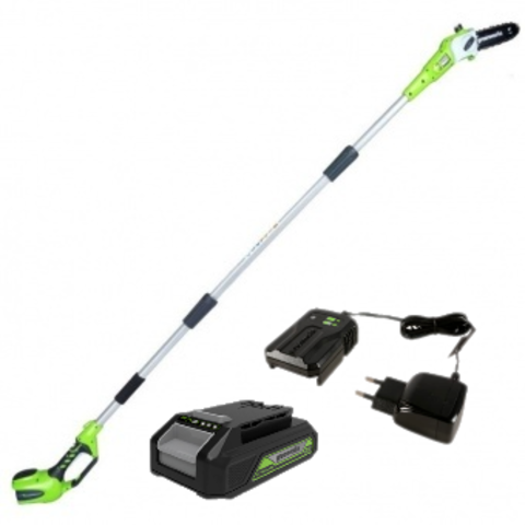 Аккумуляторный сучкорез (высоторез) Greenworks G24PS20K2,2000107UA, 24v, 20 см, АКБ 2 А·ч и ЗУ