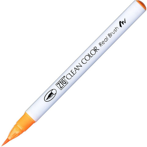 Маркер акварельный ZIG Clean Color Real Brush- штучно -Fluorescent Orange - 002