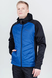Премиальная куртка для лыж и зимнего бега Nordski Hybrid Hood Black-Blue