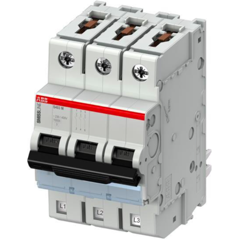 Автоматический выключатель 3-полюсный 1,6 А, тип K, 50 кА S403M-K1.6. ABB. 2CCS573001R0257