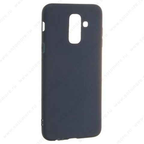 Накладка силиконовая Soft Touch ультра-тонкая для Samsung Galaxy A6 Plus A605 2018 синий