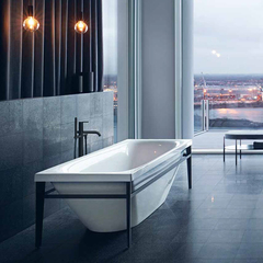 Duravit XViu Ванна отдельностоящая 1800х800мм, акриловая бесшовная панель, слив-перелив,, цвет: матовый черный 700443000B20000 фото