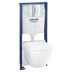 GROHE 36501000 Rapid SL 5 в 1: инстал 38528001+3855800M, Euro Ceramic унитаз 39328000, сиденье 39330001, панель  Arena Cosm 38844000, звукоиз 36501000) фото