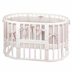 NUOVITA Комплект в кроватку Sognare 9 пр.(одеяло -2шт, подушка, подод.-2шт, нав.,прост.-2шт, борт) (ecru)