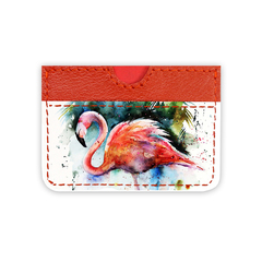 Кардхолдер комбинированный "Фламинго акварель", красный