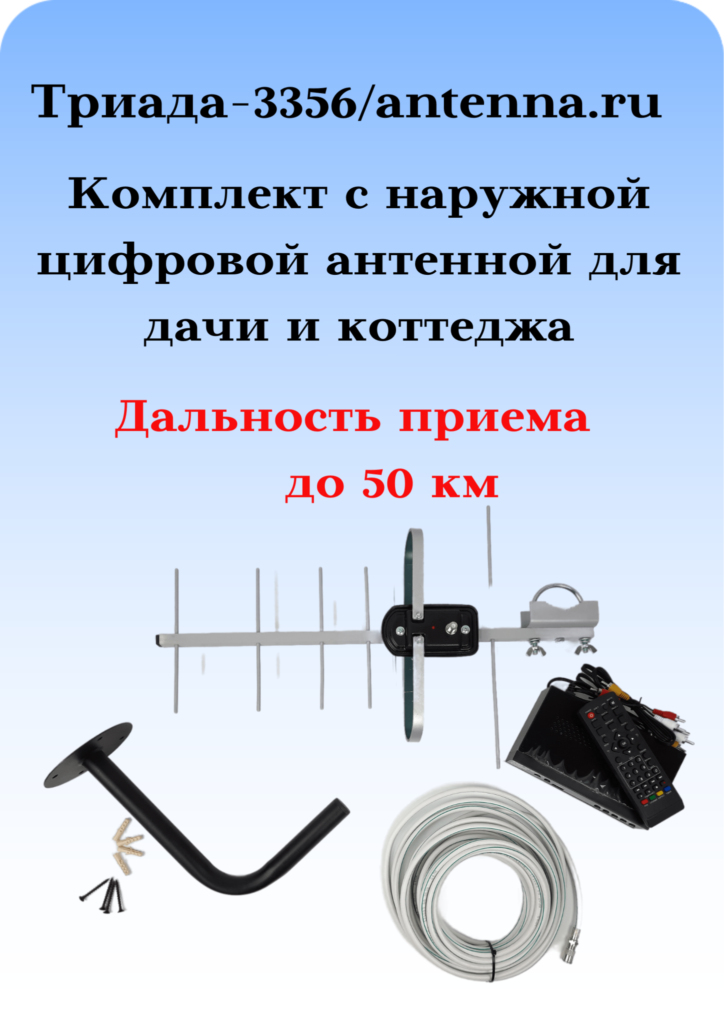 Волновой канал (антенна Удо-Яги) 3 элемента на 433 мгц