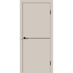 Купить Межкомнатная дверь ПЭТ Альтекс-1 светлый мокко кромка Al чёрная
