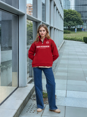 Толстовка женская с зип-воротником "Saint Petersburg" красный