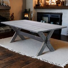 Стол обеденный Осло садовый, деревянный из массива сосны, 210х103 см, графит