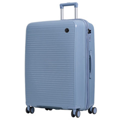 Чемодан полипропилен Небесно-голубой ЛЮКС (L) 75х50х31 см без расширения/4кг/100 л САМОВЫВОЗ