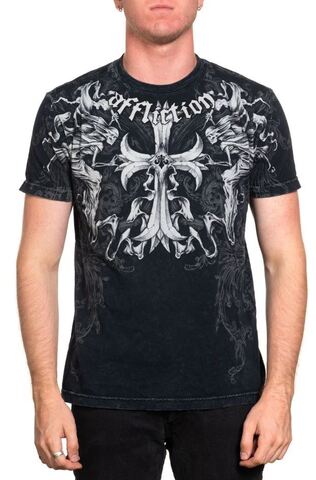 Affliction | Футболка мужская Jump Tee Black A25876 спереди