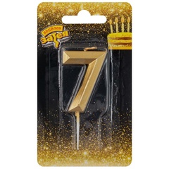 Свеча-цифра Диамант Золото 