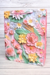 Пакет подарочный M вертикальный, Цветы гламур, 26*32*10 см (Д*В*Ш)