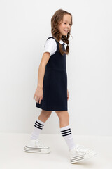 сарафан  для девочки  К 5886/индиго