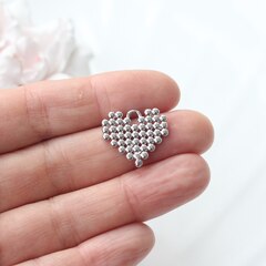 Подвеска с Сердце, 18*20 мм, родий, П929