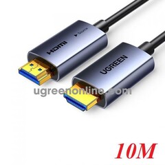 Кабель оптоволоконный UGREEN HD178 (45503) HDMI 4K Fiber Optic Cable Male to Male Aluminum Shell, 10м, темно-серый
