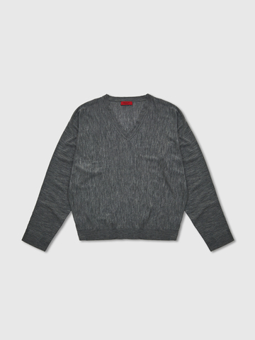 Лонгслив из шерсти мериноса с V-образным вырезом 